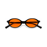 Riviera Jet Black sleep glasses, retro oval cat-eye
