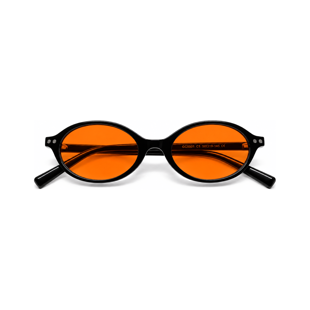 Riviera Jet Black sleep glasses, retro oval cat-eye