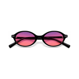 Riviera Jet Black FL-41 migraine glasses, retro oval cat-eye