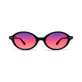 Sleepaxa Riviera Jet Black FL-41 Migraine Glasses – Retro Oval Cat-Eye, 50mm Eye