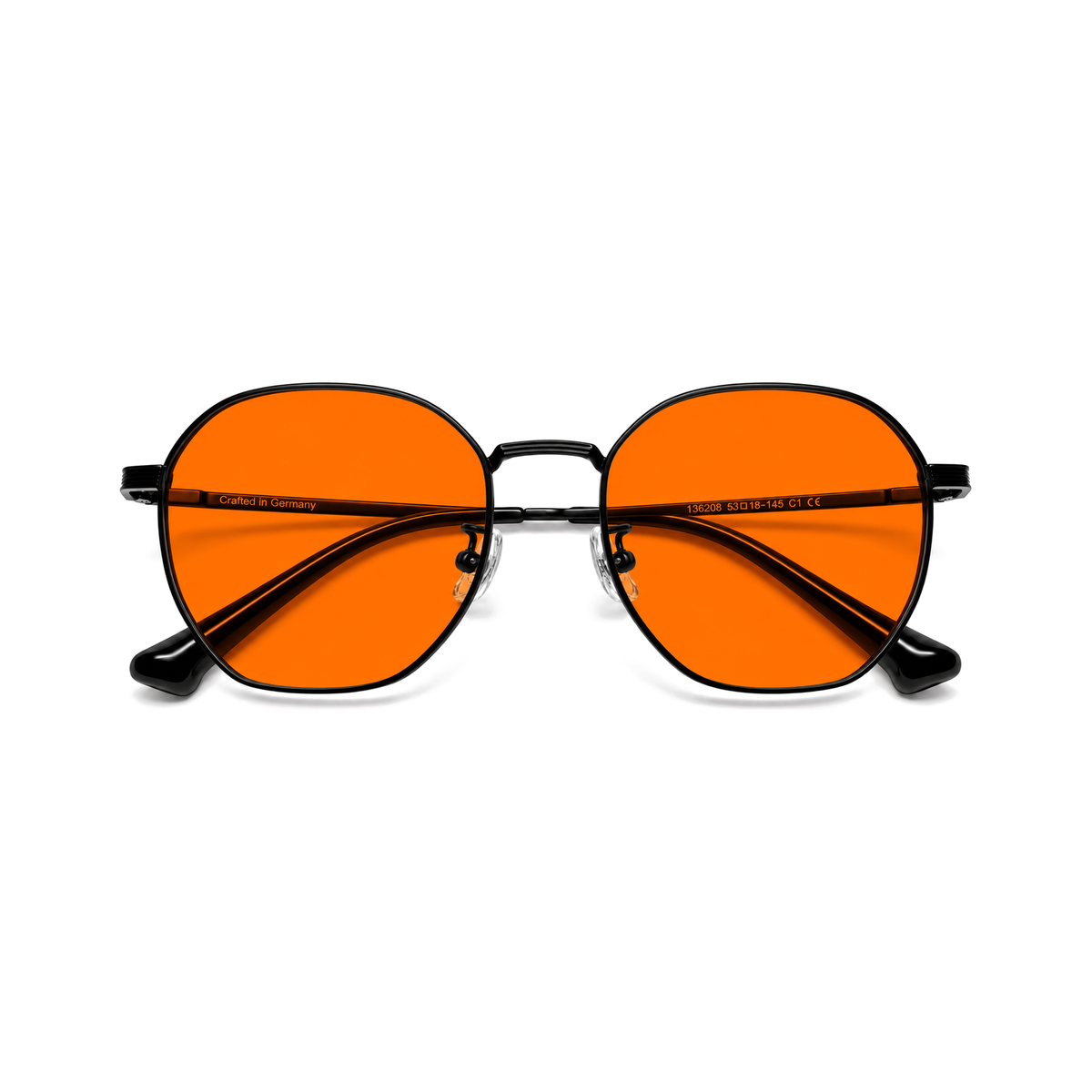 Zephyr Jet Black sleep glasses, hexagonal