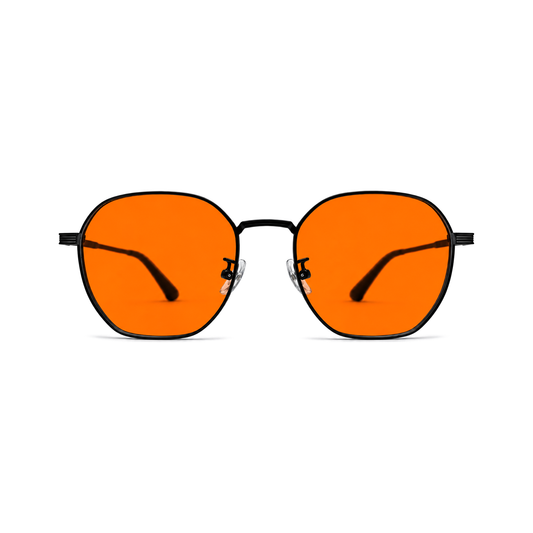 Zephyr Jet Black sleep glasses, hexagonal