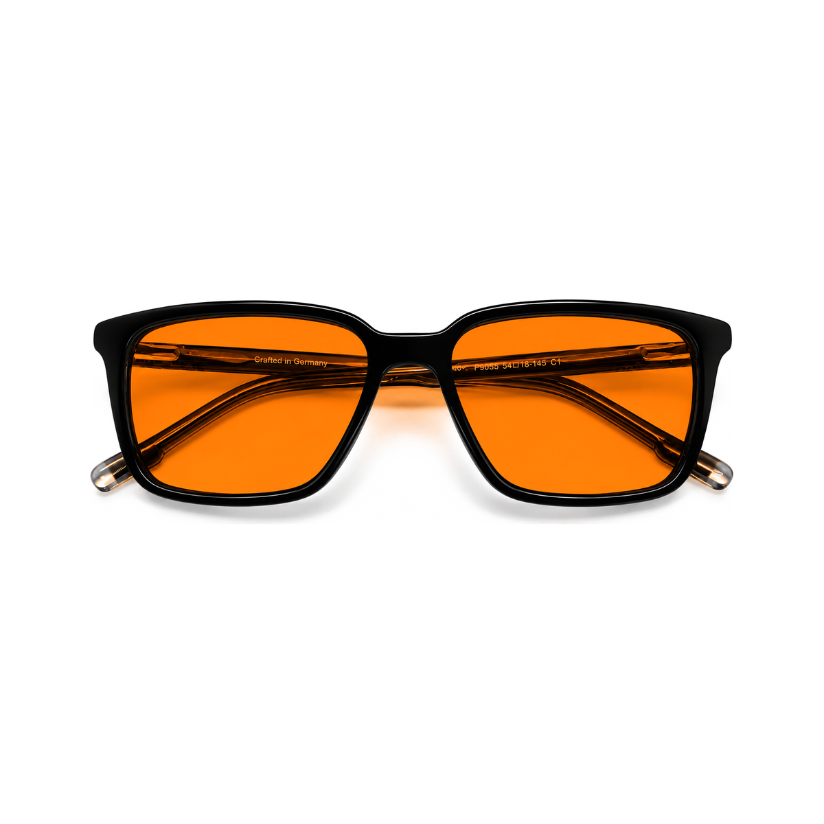 Sterling Jet Black sleep glasses, professional square