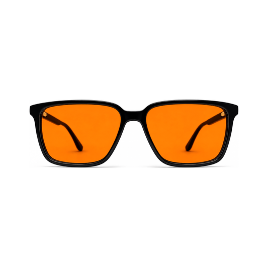 Sterling Jet Black sleep glasses, professional square