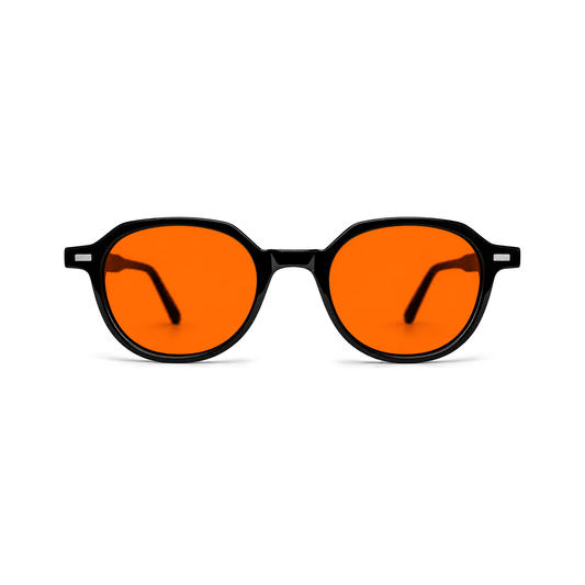 Vesper Jet Black sleep glasses, round