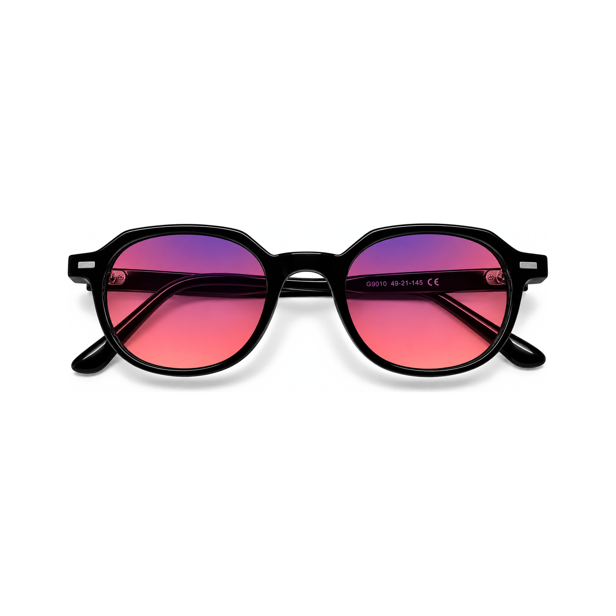 Vesper Jet Black FL-41 migraine glasses, round