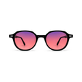 Sleepaxa Vesper Jet Black FL-41 Migraine Glasses – Round Frame, 49mm Eye and 21mm Bridge