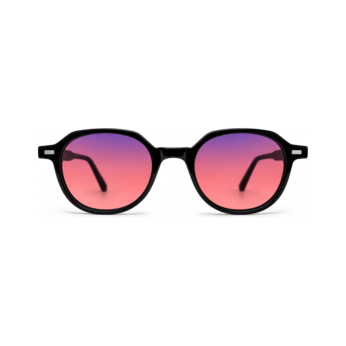 Vesper Jet Black FL-41 migraine glasses, round