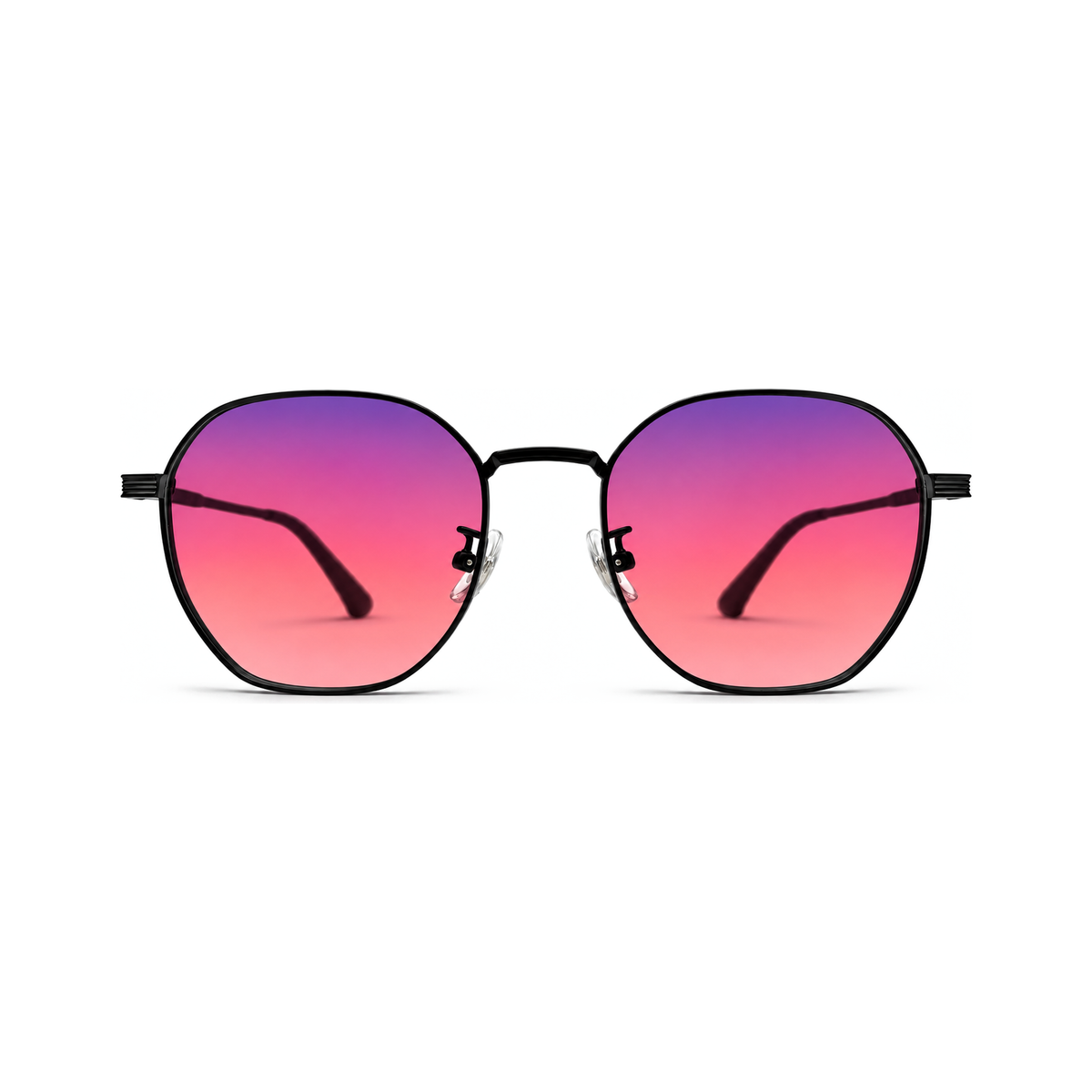 Zephyr Jet Black FL-41 migraine glasses, hexagonal