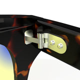 Sleepaxa AstroLuxe Savannah Sunburst gaming & computer glasses with yellow blue-light filter – lens detail view