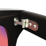 Sleepaxa AstroLuxe Jet Black FL-41 migraine & light sensitivity glasses – lens detail view