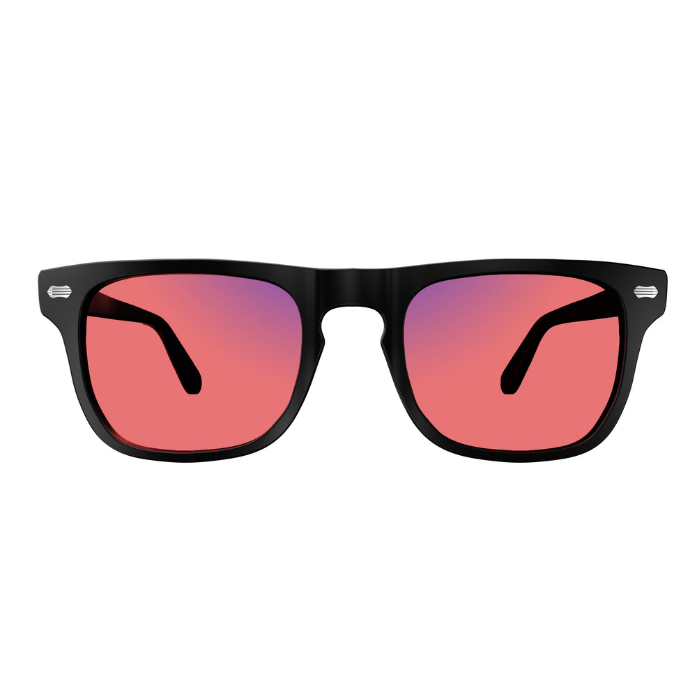 Sleepaxa AstroLuxe Jet Black FL-41 migraine & light sensitivity glasses