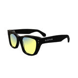 Sleepaxa Panache Jet Black gaming & computer glasses with yellow blue-light filter – side view