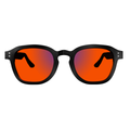 Sleepaxa Grandeur Jet Black Sleep Glasses – Amber & Red Circadian Lenses