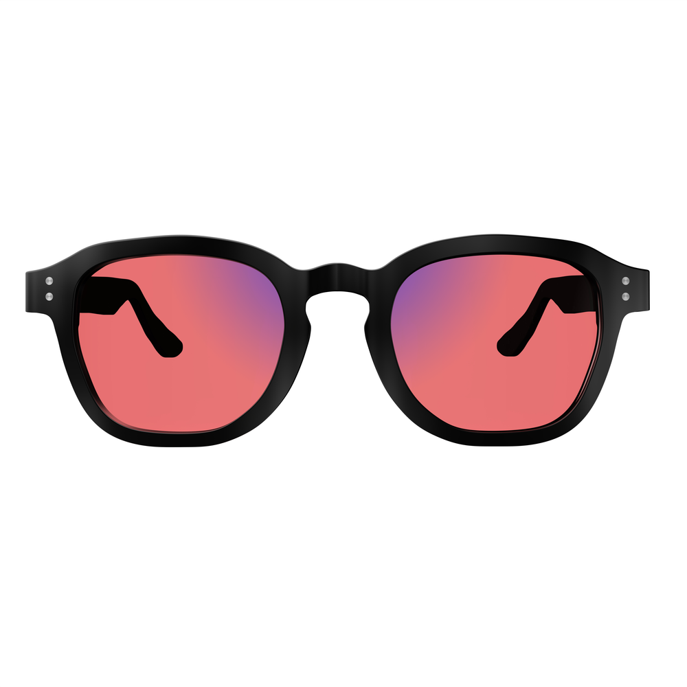 Sleepaxa Grandeur Jet Black FL-41 migraine & light sensitivity glasses
