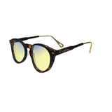 Sleepaxa Mosaic Brown Derby gaming & computer glasses with yellow blue-light filter – side view