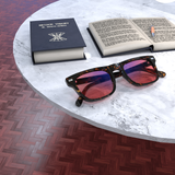 Sleepaxa AstroLuxe Savannah Sunburst FL-41 migraine & light sensitivity glasses – lifestyle view