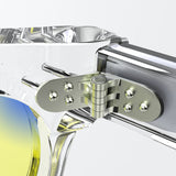 Sleepaxa Seraphic Lucid Clear gaming & computer glasses with yellow blue-light filter – lens detail view