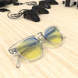 Sleepaxa Seraphic Lucid Clear gaming & computer glasses with yellow blue-light filter – lifestyle view