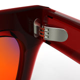 Sleepaxa Epoch Bulgarian Rose red circadian sleep glasses blocking 100% of light up to 550nm – lens detail view