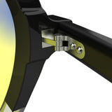 Sleepaxa Opulent Carbon Grey gaming & computer glasses with yellow blue-light filter – lens detail view
