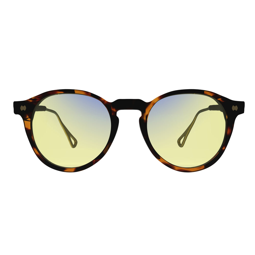 Sleepaxa Mosaic Brown Derby gaming & computer glasses with yellow blue-light filter