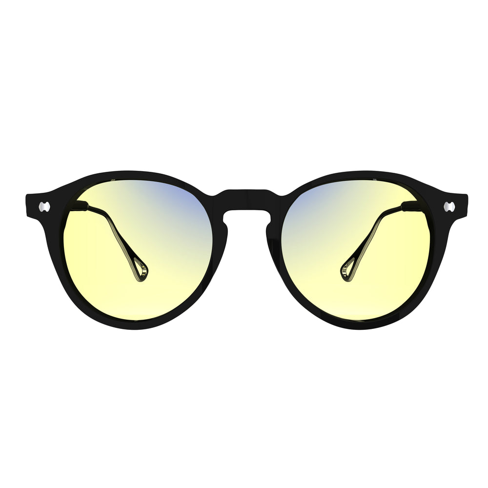 Sleepaxa Mosaic Dark Black gaming & computer glasses with yellow blue-light filter