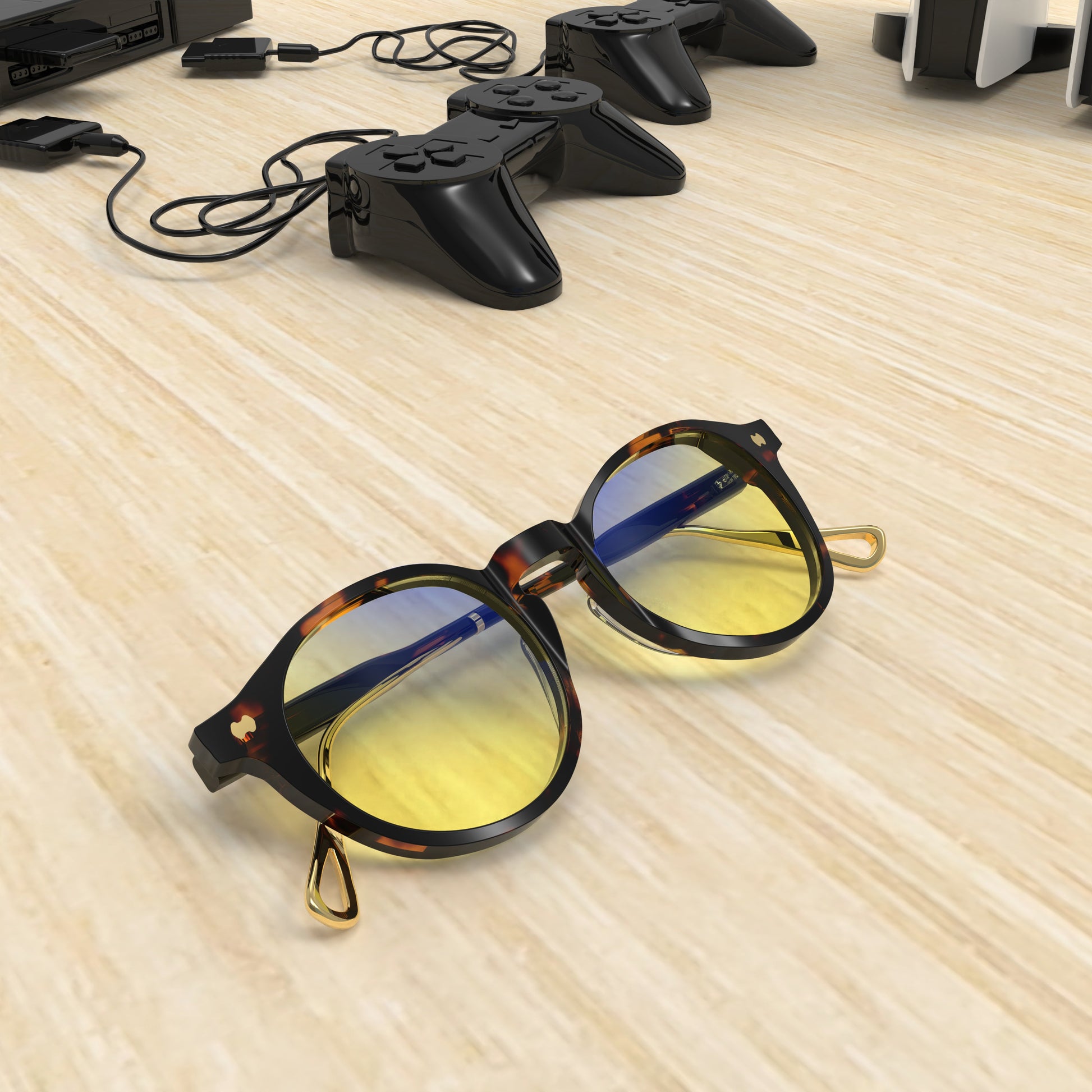 Sleepaxa Mosaic Brown Derby Gaming Glasses