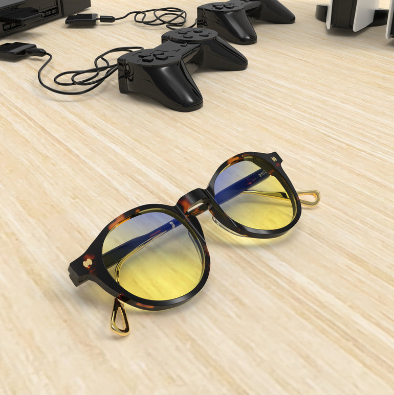 Sleepaxa Mosaic Brown Derby Gaming Glasses