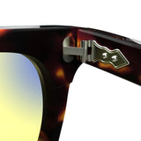 Sleepaxa Elixir Crater Brown gaming & computer glasses with yellow blue-light filter – lens detail view