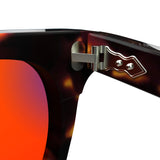 Sleepaxa Elixir Crater Brown red circadian sleep glasses blocking 100% of light up to 550nm – lens detail view