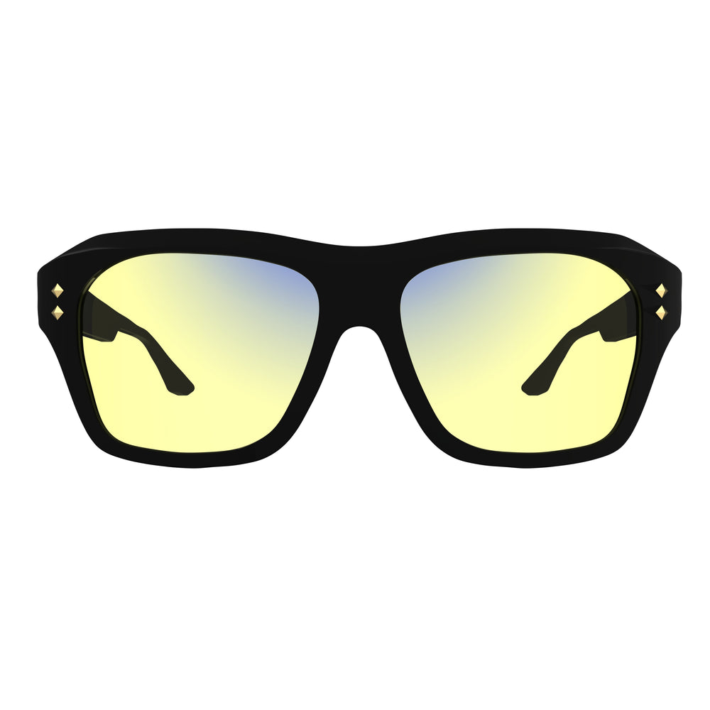 Sleepaxa Celestial Jet Black gaming & computer glasses with yellow blue-light filter