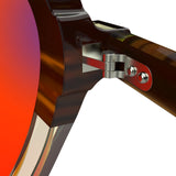 Sleepaxa Opulent Otter Brown red circadian sleep glasses blocking 100% of light up to 550nm – lens detail view