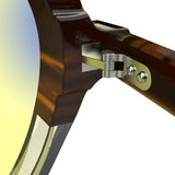 Sleepaxa Opulent Otter Brown gaming & computer glasses with yellow blue-light filter – side view