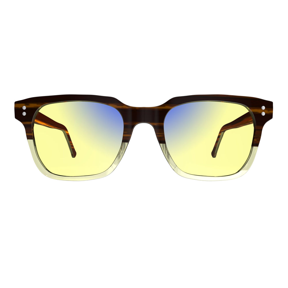 Sleepaxa Artisan Espresso Brown gaming & computer glasses with yellow blue-light filter