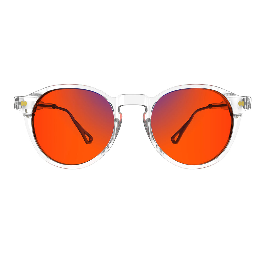 Sleepaxa Mosaic Golden Glass red circadian sleep glasses blocking 100% blue light to 550nm