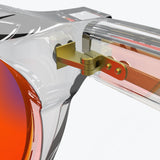 Sleepaxa Mosaic Golden Glass red circadian sleep glasses blocking 100% of light up to 550nm – lens detail view