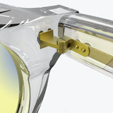 Sleepaxa Mosaic Golden Glass gaming & computer glasses with yellow blue-light filter – lens detail view