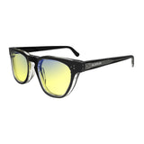 Sleepaxa Seraphic Gun Black gaming & computer glasses with yellow blue-light filter – side view