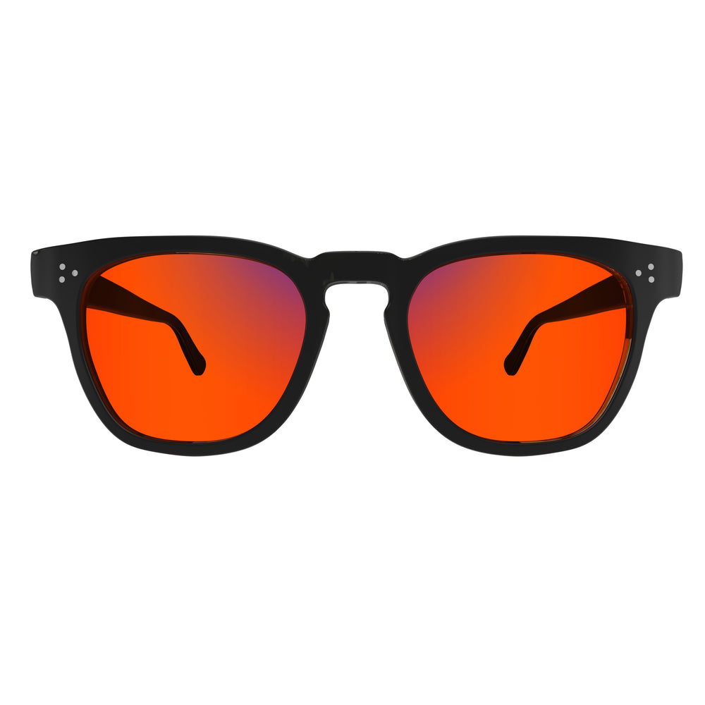 Sleepaxa Seraphic Gun Black red circadian sleep glasses blocking 100% blue light to 550nm