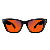 Sleepaxa Panache Jet Black red circadian sleep glasses blocking 100% blue light to 550nm