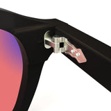 Inner Lense View of Sleepaxa Eclat FL-41 Migraine Glasses with black frame, Acetate temples, and rose-tinted lenses with blue block and blue anti reflection properties , designed with smooth high-quality Acetate frame material for Migraine & Light Sensitivity