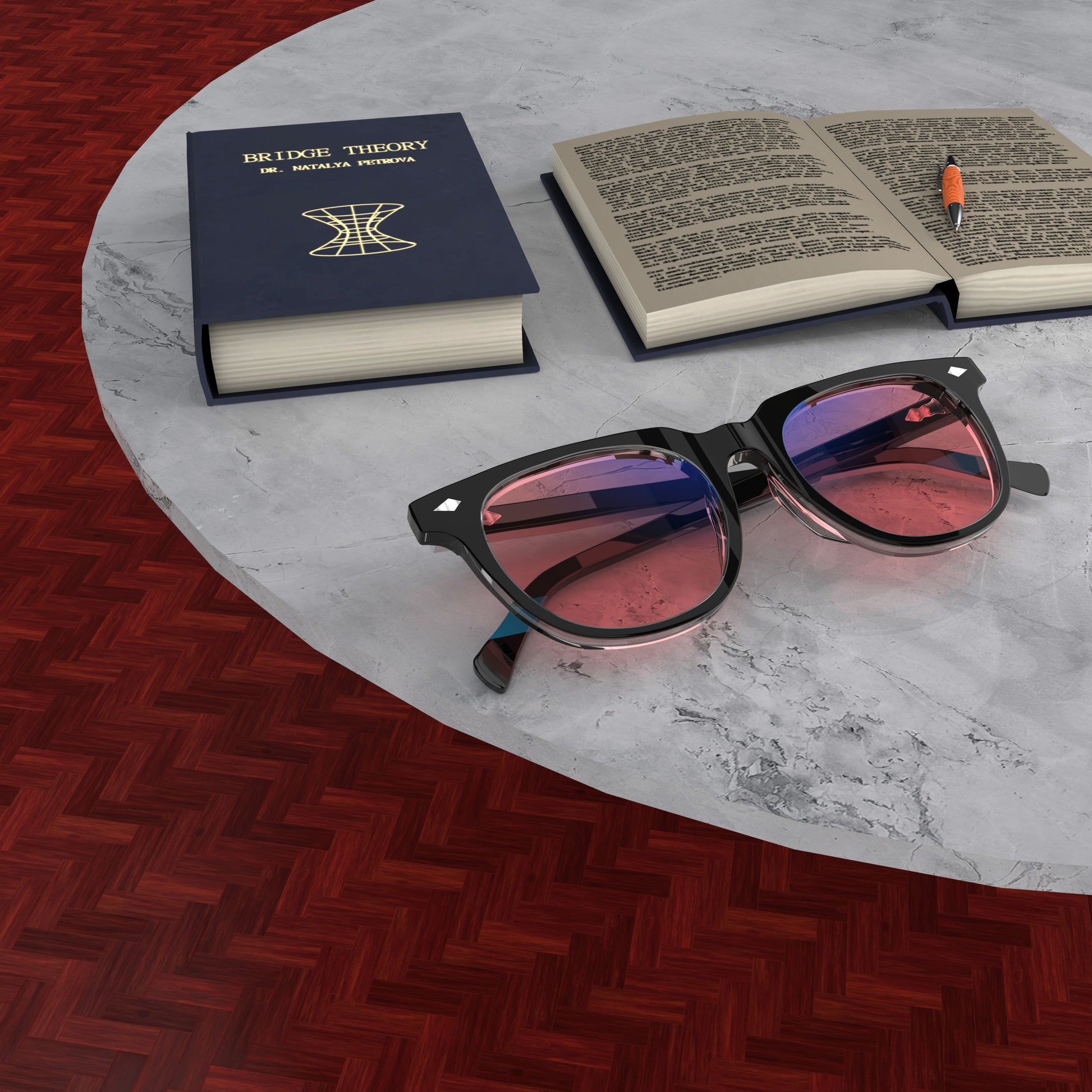 Lifestyle Lense View of Sleepaxa Elixir Translucent FL-41 Migraine Glasses with Black frame, Acetate temples, arties , designed with smooth high-quality rose-tinted lenses with blue block and blue anti reflection property Acetate frame material for Migraine & Light Sensitivity