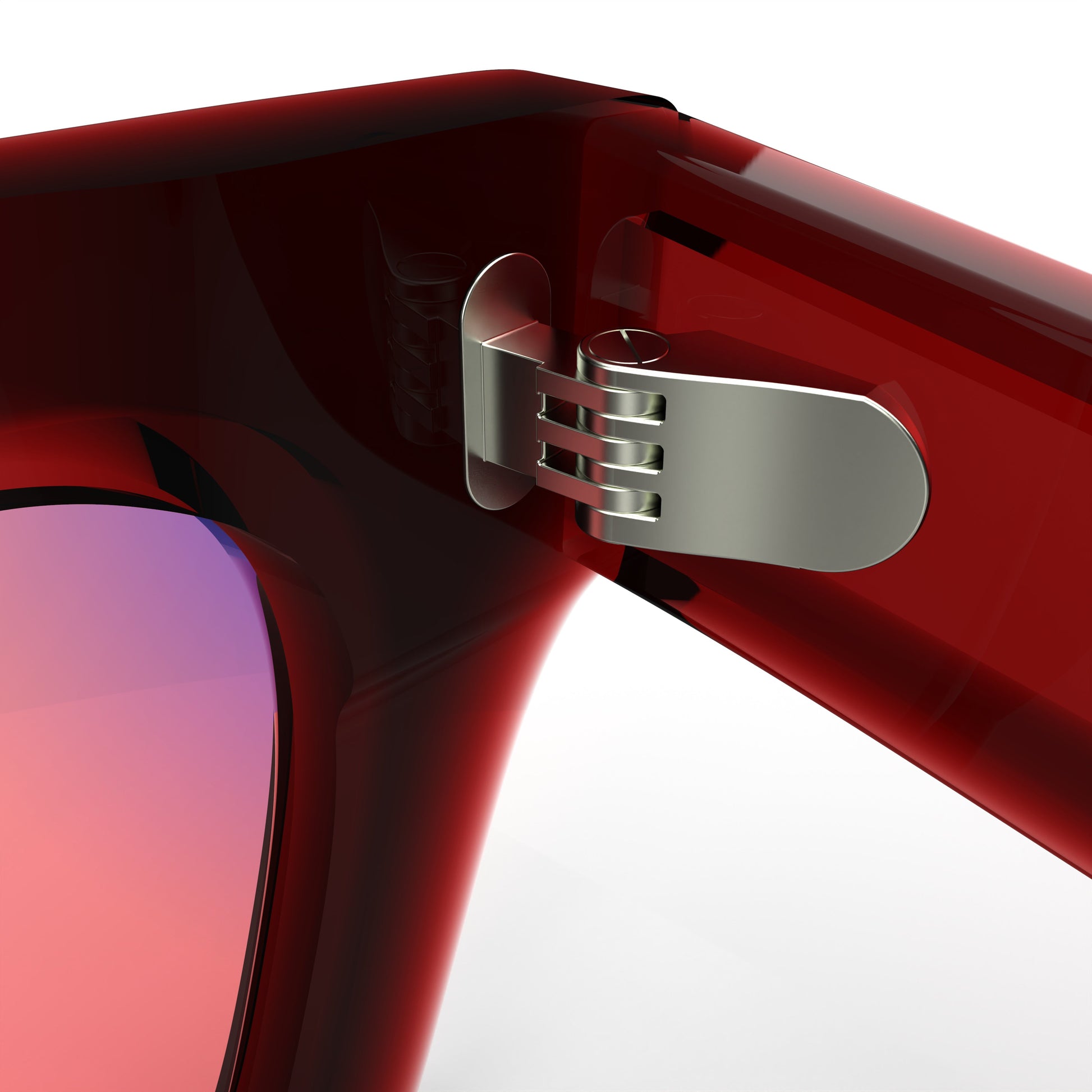 Inner lense View of Sleepaxa Epoch  Bulgarian FL-41 Migraine Glasses with black frame, Acetate temples, and rose-tinted lenses with blue block and blue anti reflection properties , designed with smooth high-quality Acetate frame material for Migraine & Light Sensitivity
