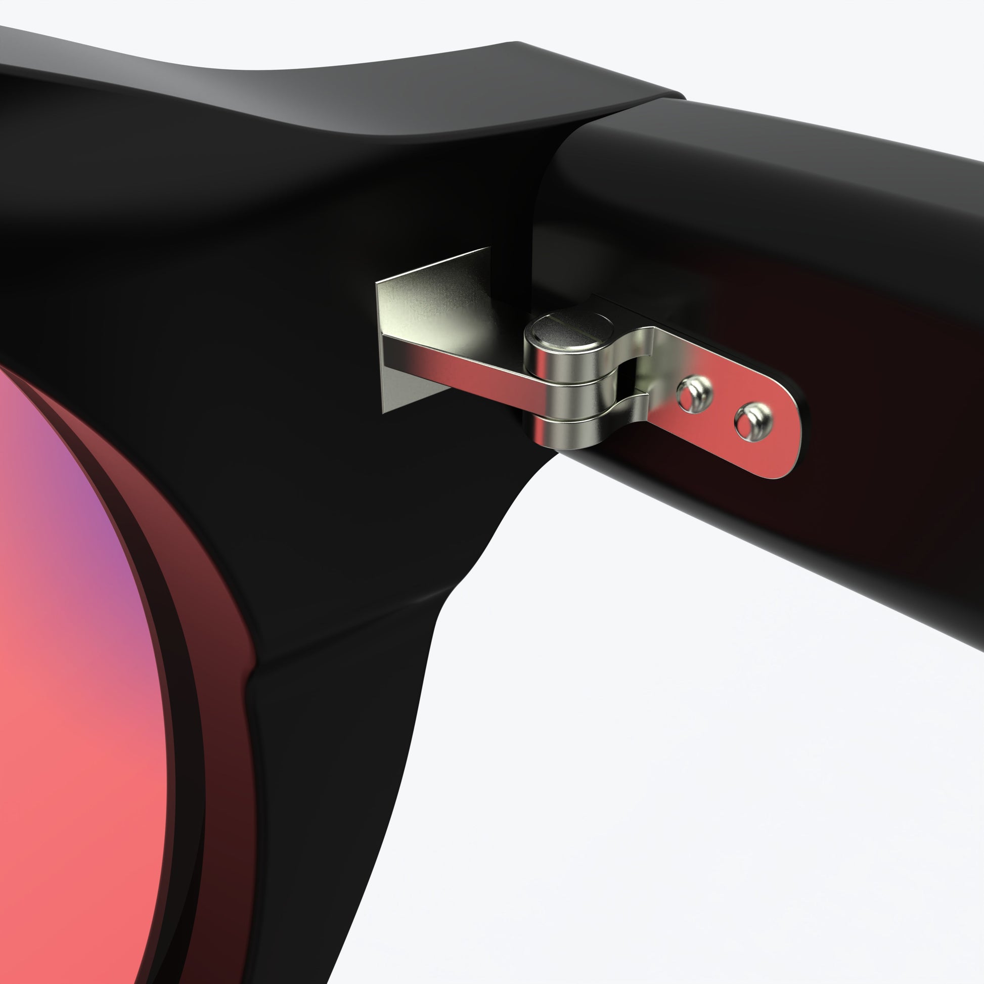 Inner Lense view of Sleepaxa Mosaic Drak FL-41 glasses for migraine and light sensitivity, featuring a round-shaped frame made from premium acetate, rose-tinted lenses, and metal temples