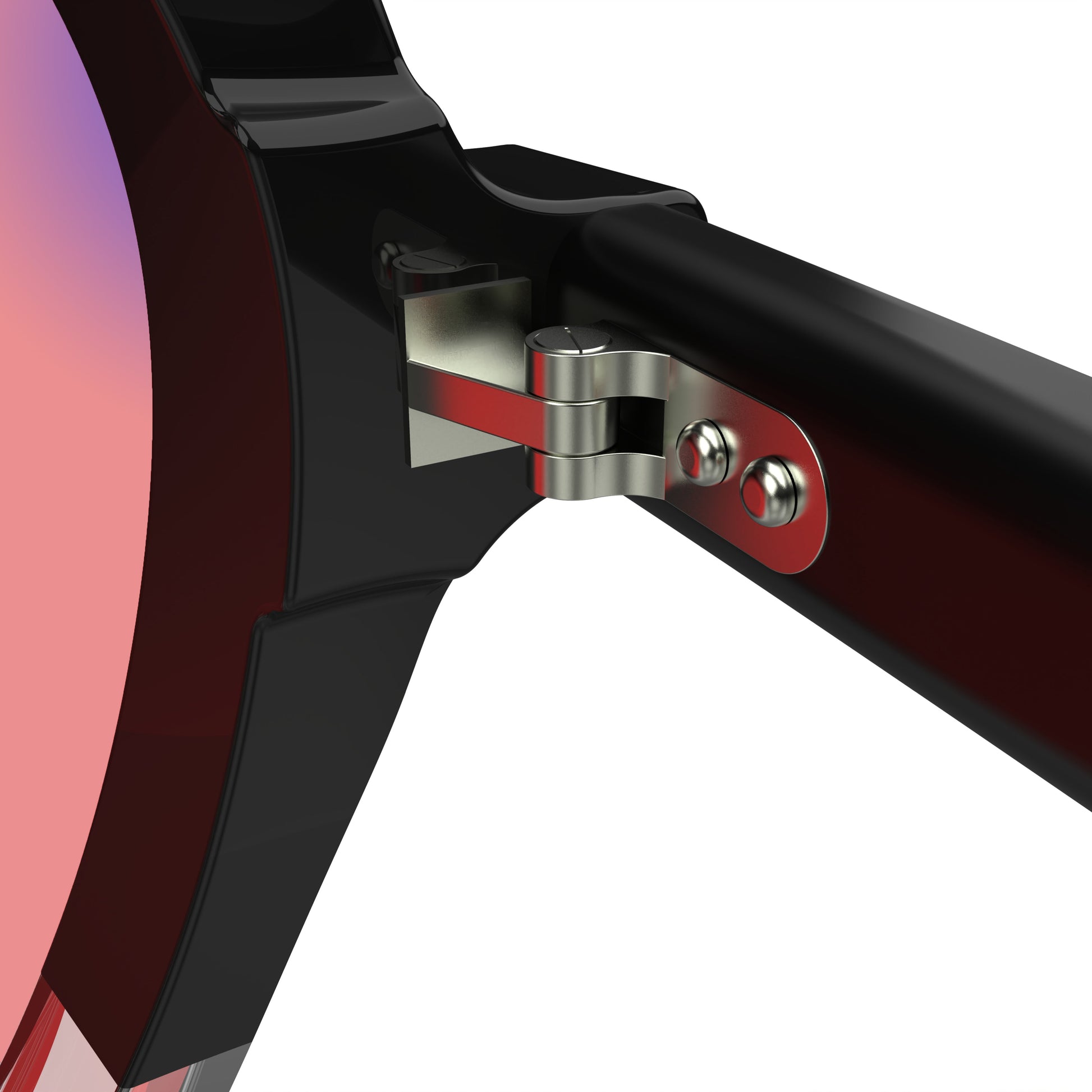 Inner Lense View of Sleepaxa Opulent Carbon FL-41 Migraine Glasses with Carbon Grey frame, Acetate temples, arties , designed with smooth high-quality rose-tinted lenses with blue block and blue anti reflection property Premium Acetate frame material for Migraine & Light Sensitivity