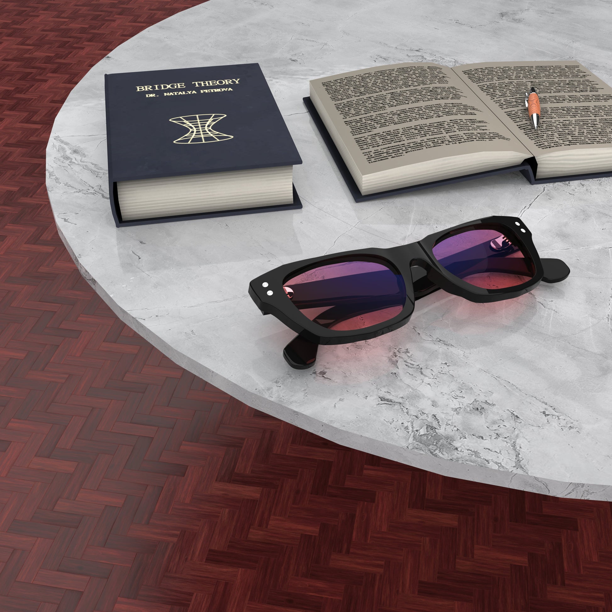 Lifestyle Lenses View of Sleepaxa Panache FL-41 Migraine Glasses with black frame, Acetate temples, and rose-tinted lenses with blue block and blue anti reflection properties , designed with smooth high-quality Acetate frame material for Migraine & Light Sensitivity