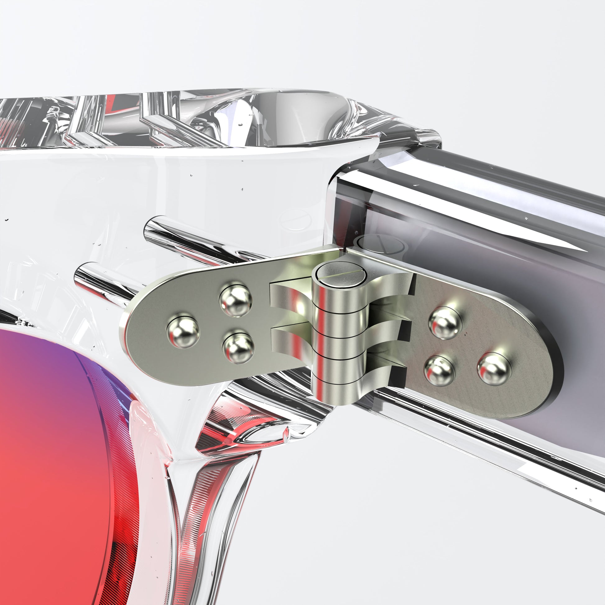 Inner Lense View of Sleepaxa Seraphic Lucid Clear FL-41 Migraine Glasses with Transparent frame, Acetate temples, and rose-tinted lenses with blue block and blue anti reflection properties , designed with smooth high-quality Acetate frame material for Migraine & Light Sensitivity
