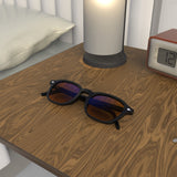 Sleepaxa Eclat Jet Black red circadian sleep glasses blocking 100% of light up to 550nm – lifestyle view