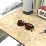 Sleepaxa Mosaic Brown Derby red circadian sleep glasses blocking 100% of light up to 550nm – lifestyle view